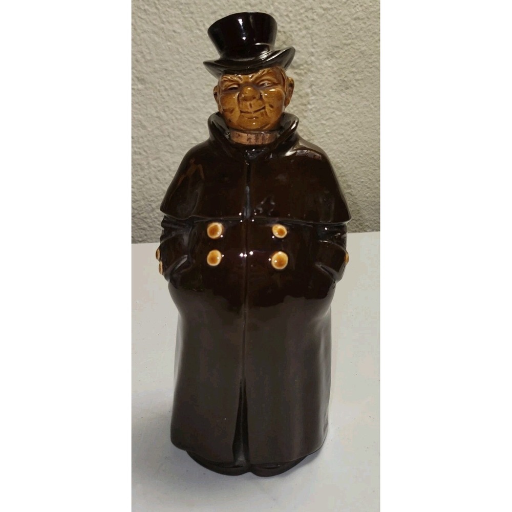 Earthenware Decanter Gentleman in Overcoat Made In Germany